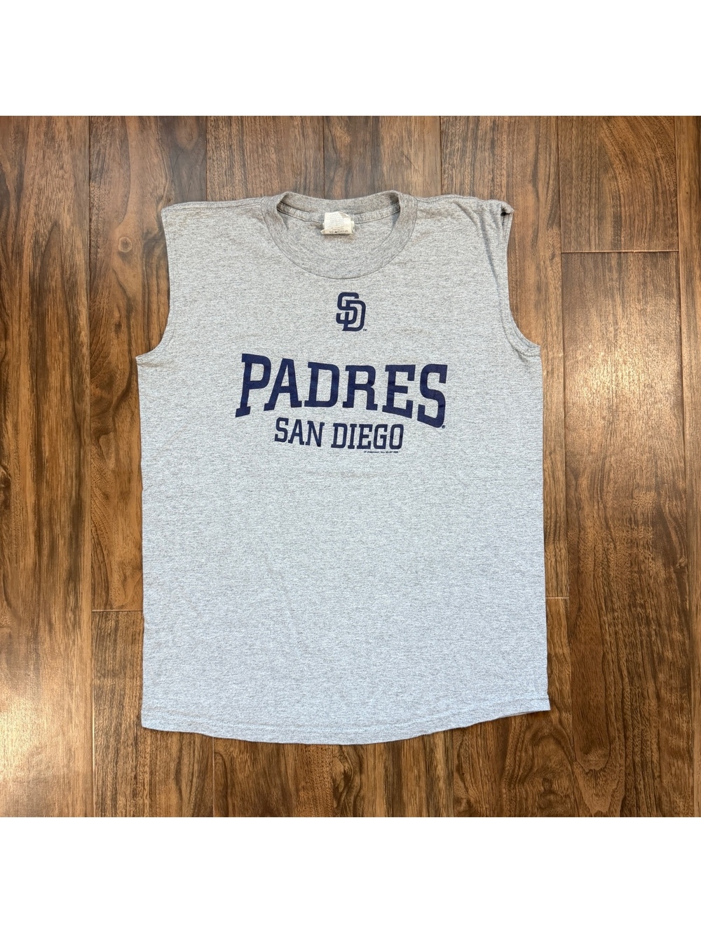 Vintage San Diego Padres Sleeveless Tank Top Medium Gray MLB Lee Sport